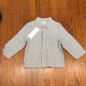 ARKET Navy & White Striped Chore Jacket – Kids 5 – NWT Scandinavian Style
